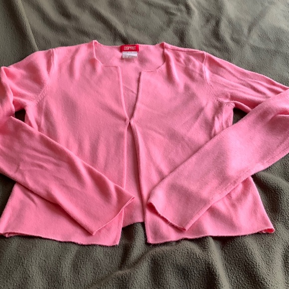 Esprit Sweaters - Esprit pink sweater.  Eye-hook fastener in front.  Size Large.